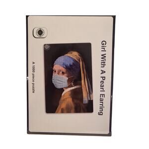 VIKING LAIR GIRL WITH PEARL EARRING QUARANTINE MASK 1000 PC PUZZLE - COLLECTORS